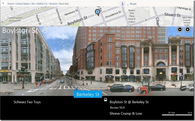 Bing Maps new Streetside layout 
